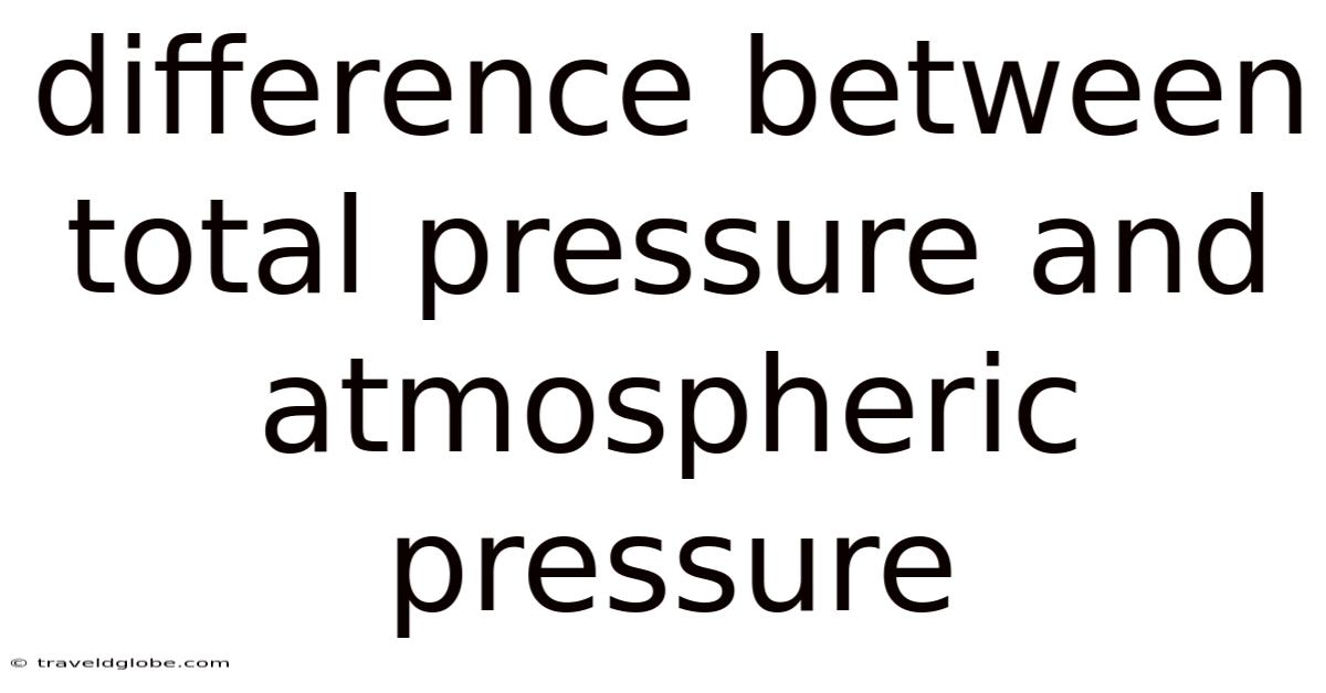 Difference Between Total Pressure And Atmospheric Pressure