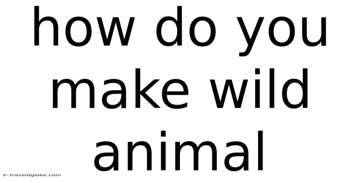 How Do You Make Wild Animal