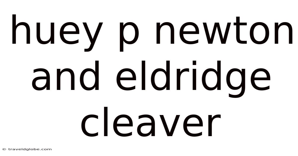 Huey P Newton And Eldridge Cleaver
