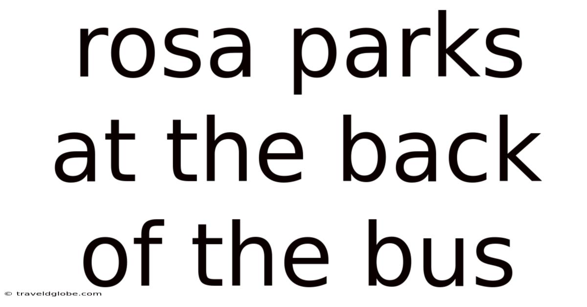 Rosa Parks At The Back Of The Bus