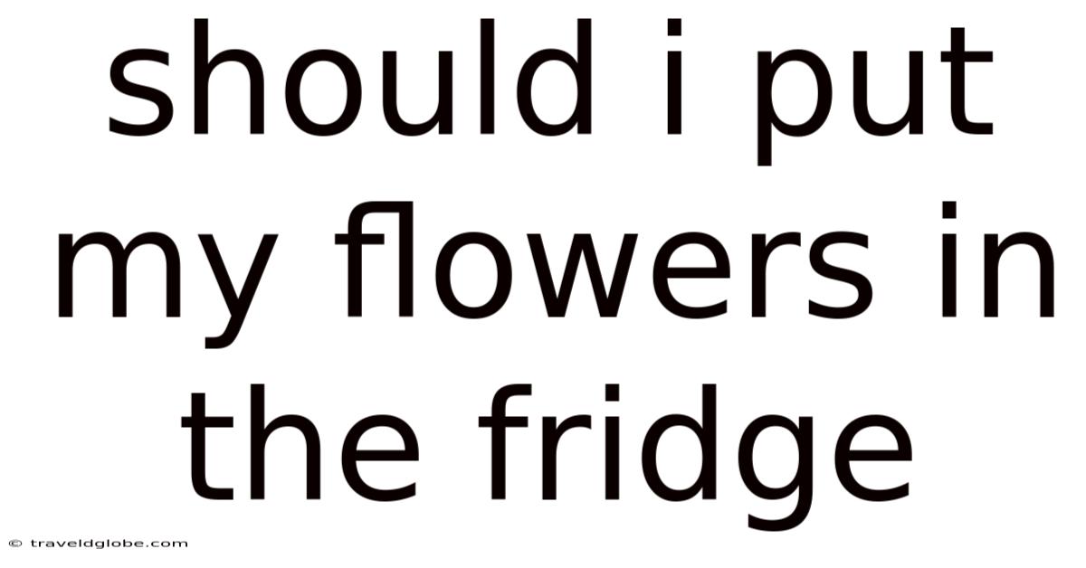 Should I Put My Flowers In The Fridge