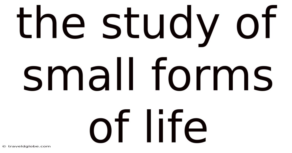 The Study Of Small Forms Of Life