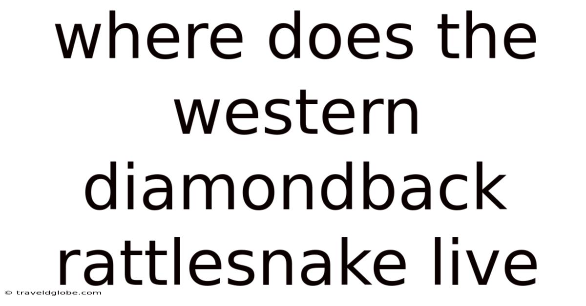 Where Does The Western Diamondback Rattlesnake Live