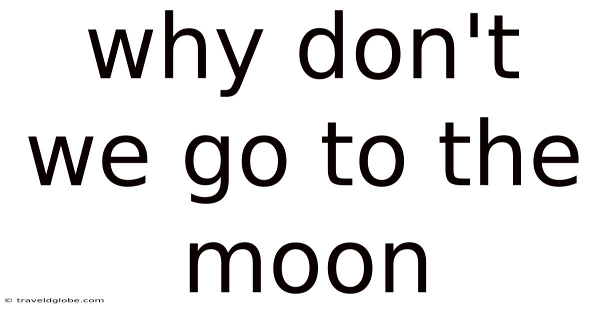 Why Don't We Go To The Moon